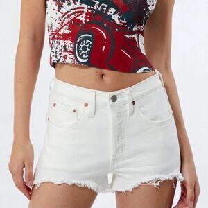 NEW Levis 501 Shorts Distressed White Size 28